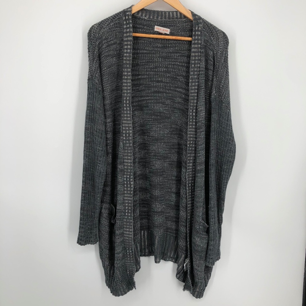 Knox Rose Womens Cardigan Size XL Blue Dusty Open Front Pockets Longline‎ Dolman